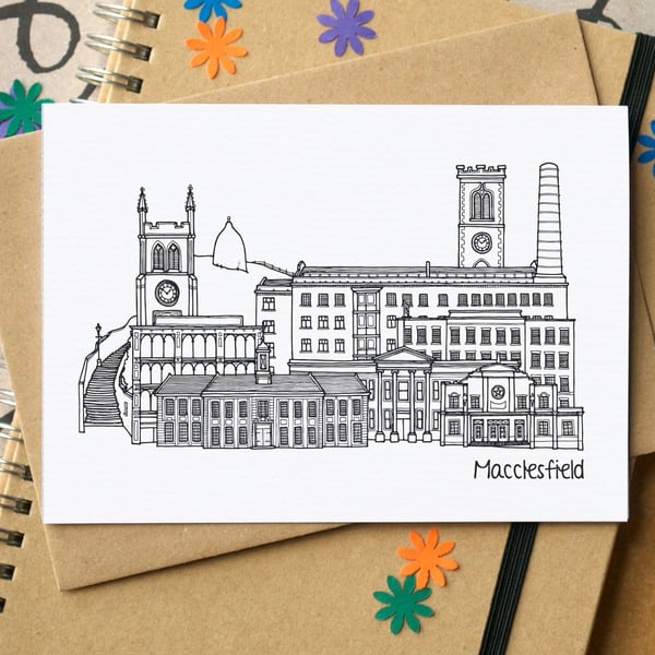 Macclesfield Skyline Greetings Card