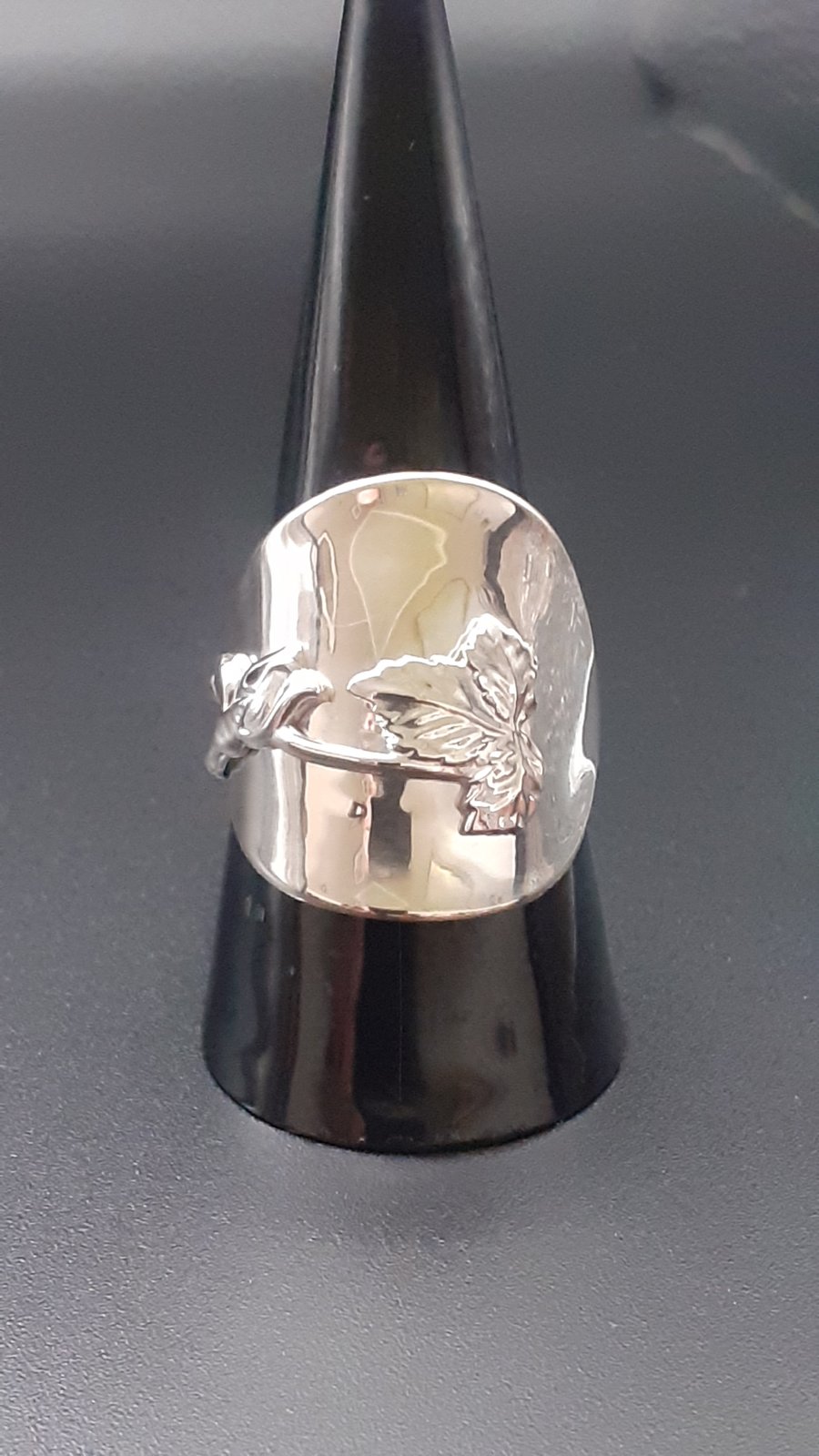 Finnish silver 813 spoon ring, Size R