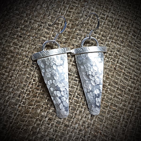 Solid Silver Textured Earrings