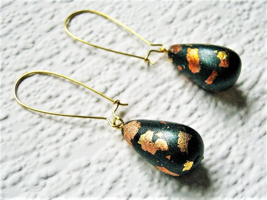 Brown Gold & Copper Earrings 