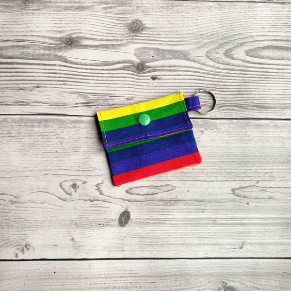 Rainbow multicoloured lip balm keyring, keychain, Lipstick holder.