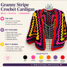 Children's Crochet Granny Stripe Cardigan