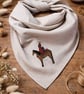 Bandana Scarf Neckerchief Hair Wrap Tie Cowgirl The Lucky Horse Shoes Equestrian - Image 1