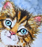 Tabby Cat. Cute Ginger Kitten painting - Image 2