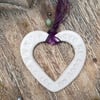 Loveheart hanger, ceramic lovehearts, gift idea, home decor, pottery