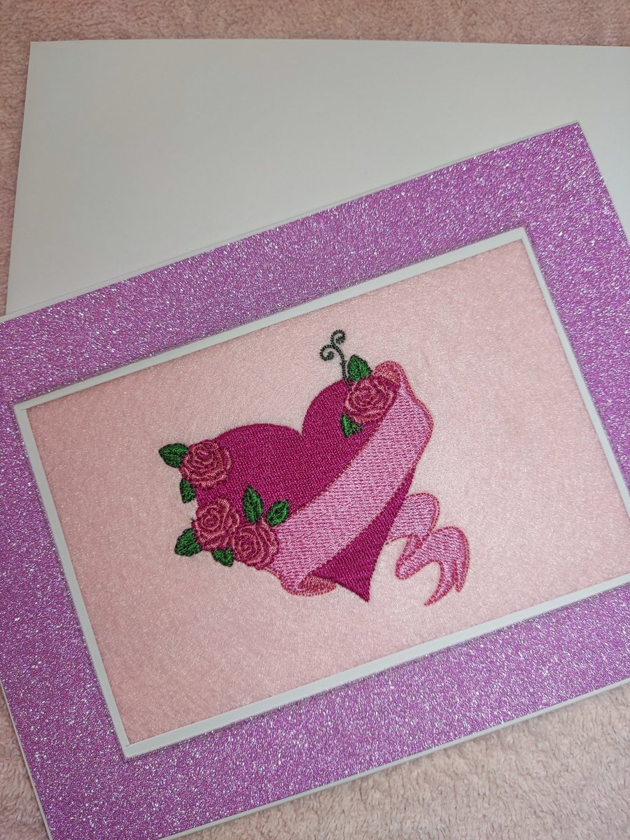 Flower Banner Heart - Valentine's Day Card
