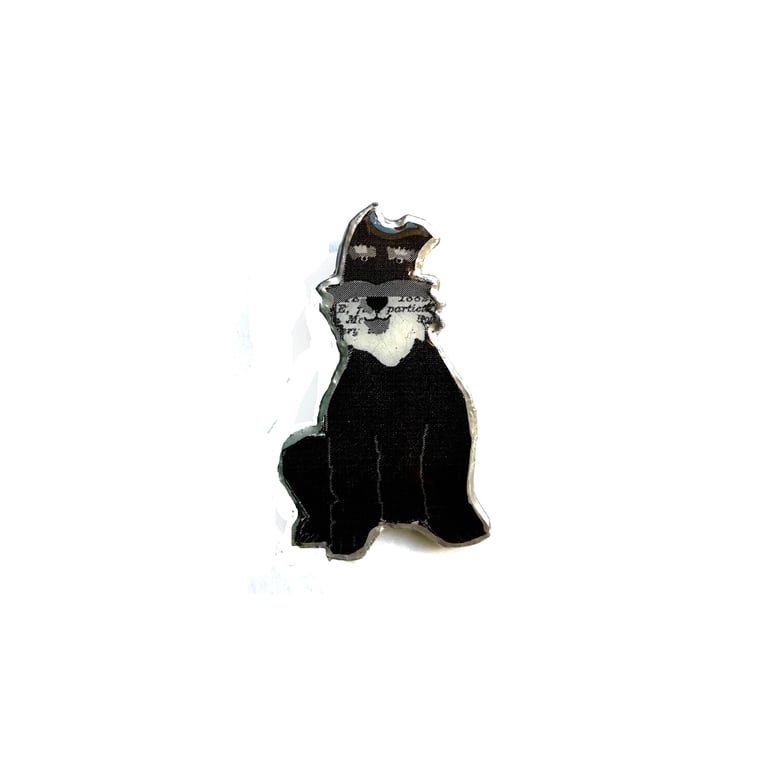 Whimsical Resin Schnauzer Brooch unisex by EllyMental