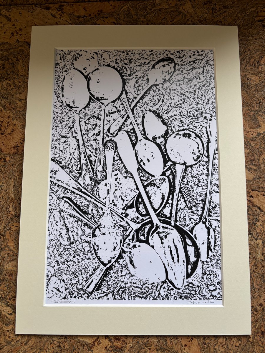 Monochrome Singular Print Eco Friendly Unique Gifts signed picture Spoons