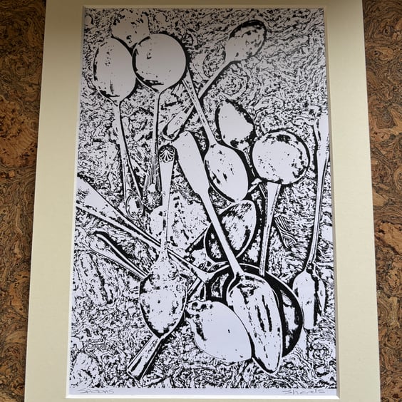 Monochrome Singular Print Eco Friendly Unique Gifts signed picture Spoons
