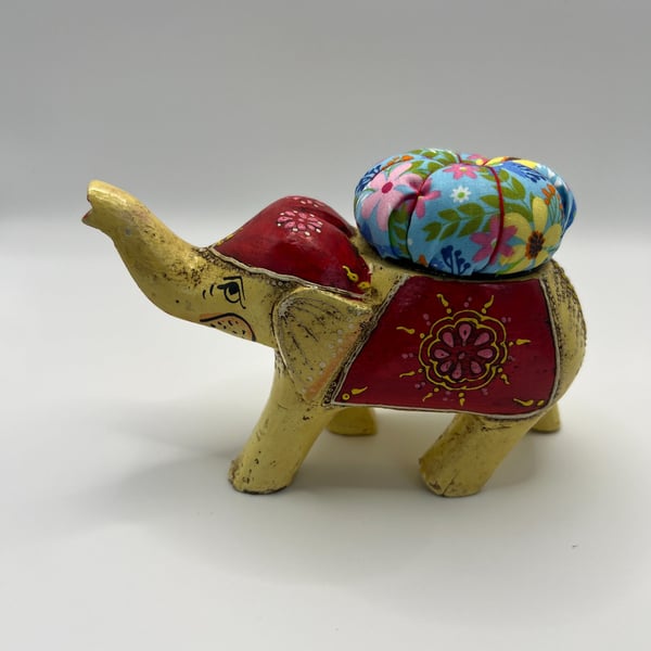Vintage Elephant Pin Cushion - Red