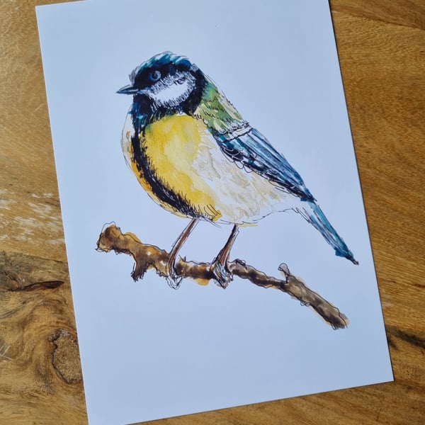 Great Tit - Fine Art A5 Print