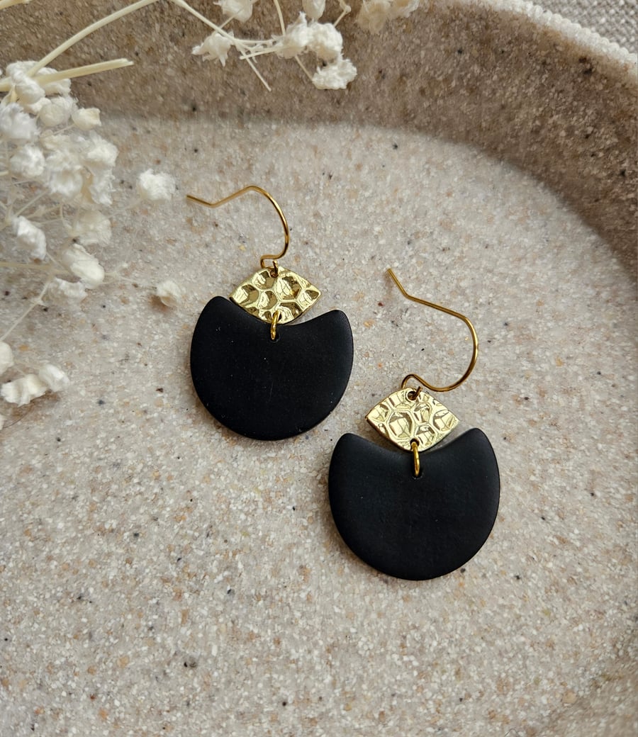 Half moon hook earrings