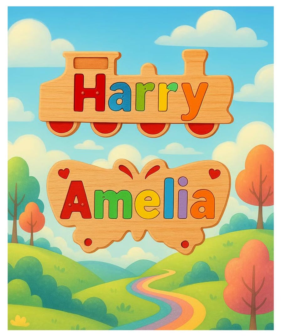 Wooden Toys, Handmade Jigsaw, Christening gift, Girls Birthday gift           