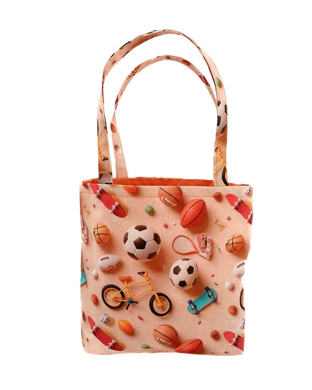 Children's Tote Bag Sports Design. Children's-Baby Shower bag-Handmade-CTB106