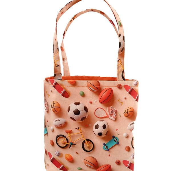 Children's Tote Bag Sports Design. Children's-Baby Shower bag-Handmade-CTB106