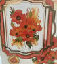 Glorious orange poppy bouquet Birthday card - Image 2