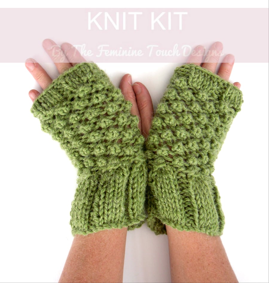 Kit to Knit Alpaca fingerless gloves 