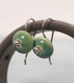 Silver and Ceramic Simple Hook Earrings - Image 7