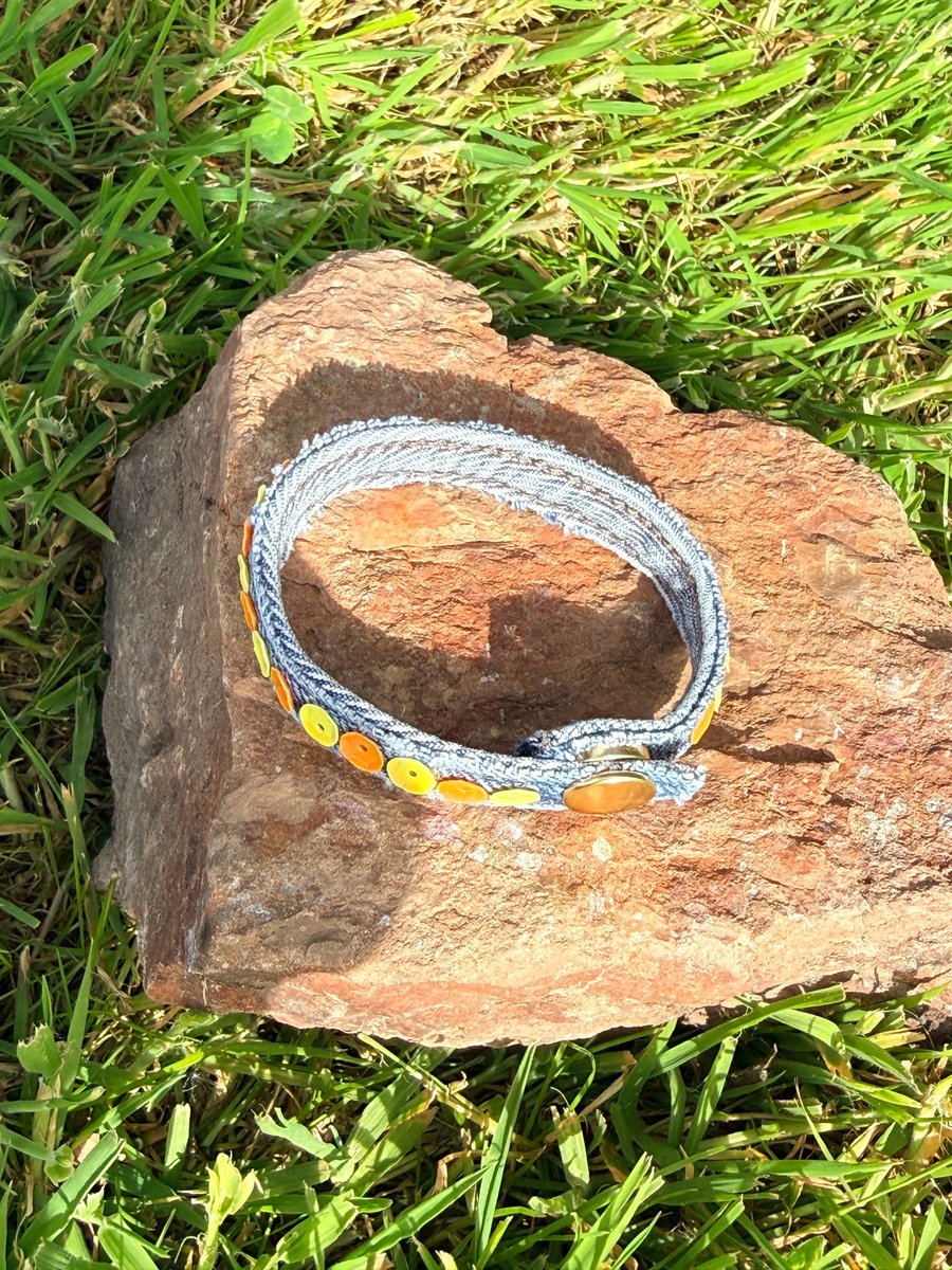 denim and crystal cuff