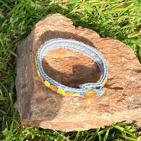 denim and crystal cuff