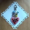 Heart cluster bag charm