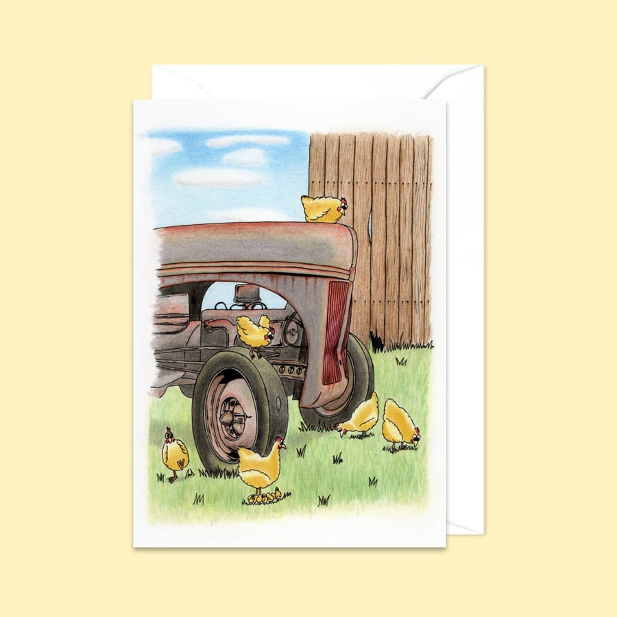 Happy Chickens Greeting Card: Happy Farmyard Hens Card for Any Occasion (211)