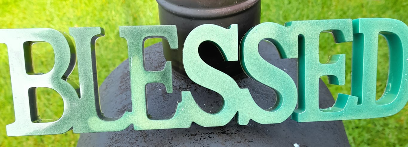 'Blessed' hand cast ornament. A lovely inspirational gift