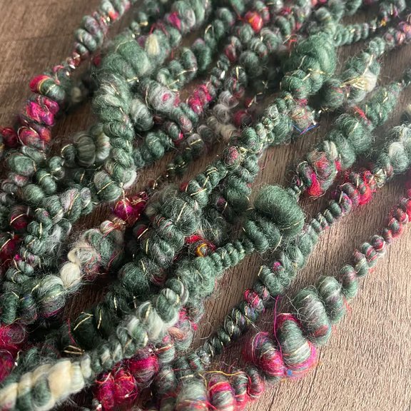 Art Yarn Super Coils Forest Green Corriedale and Polwarth