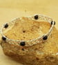 Celtic weave Black tourmaline cuff bracelet. October birthstone. - Image 1