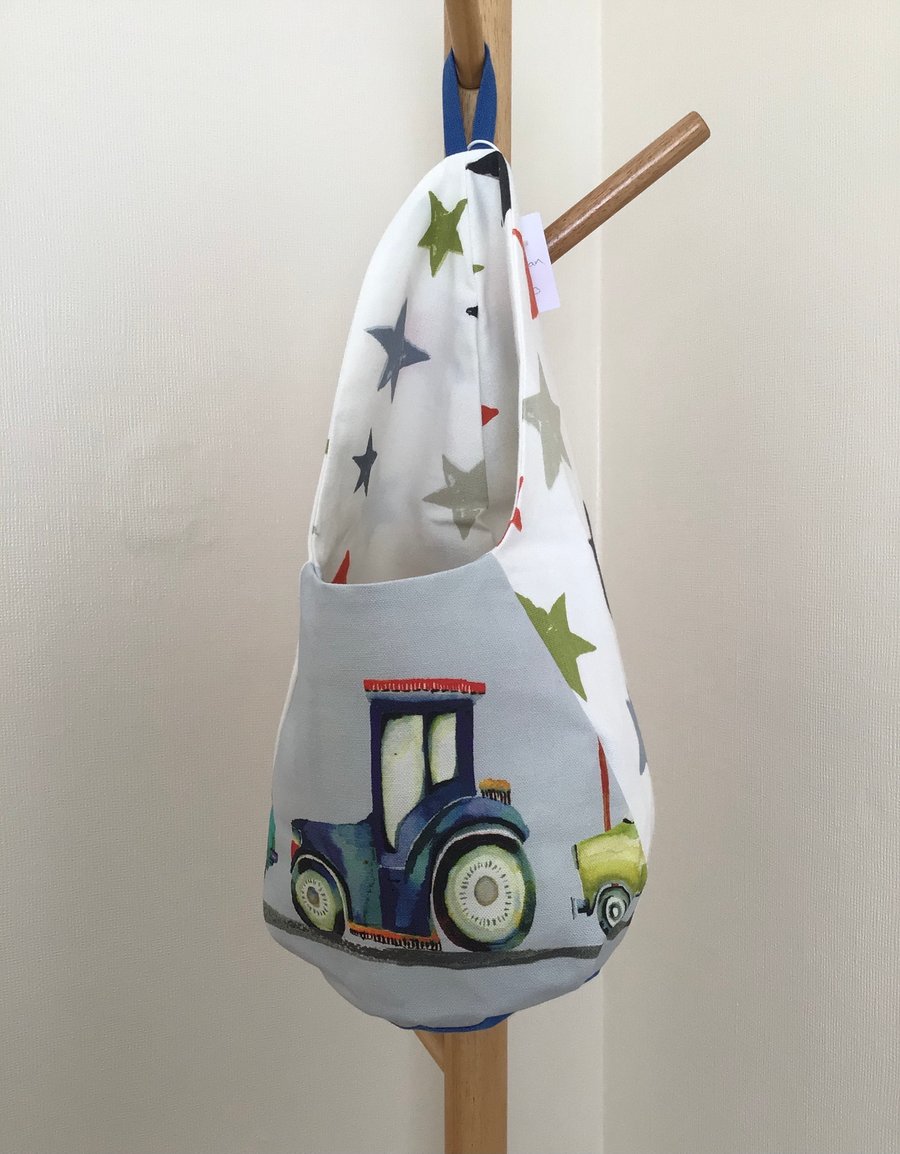 Tractor, Children’s Print, Reversible Hanging Pocket Bag