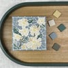 Mini Floral Art - White and Blue Blossom Mosaic 