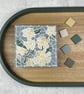 Mini Floral Art - White and Blue Blossom Mosaic 