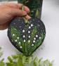 Lily of the valley hand-painted Christmas slate heart ornament  - Image 6
