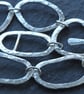 Hallmarked silver bracelet, hammered silver, large links - Image 9