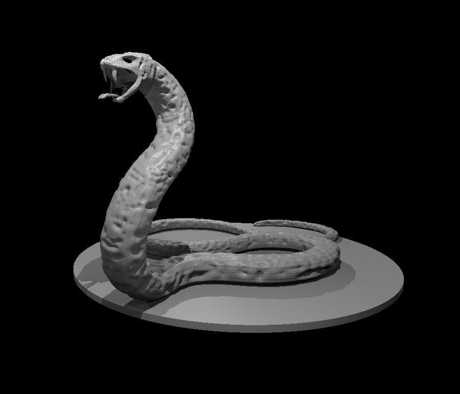 Zombie Snake - 3D Printed Resin DnD Pathfinder Figure Mini Miniature