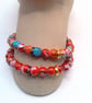 Spatter Glass Bead and Multi Coloured Jump Ring Bracelet, Gift for Her, Bracelet - Image 4