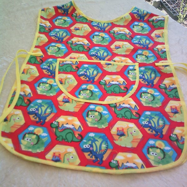 Dinosaurs in Hexagons Child's Tabard Apron