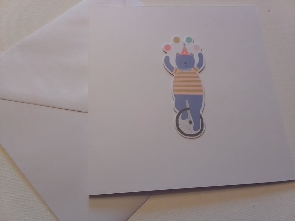 Any occasion card. Circus. Performing bear. Ref 299