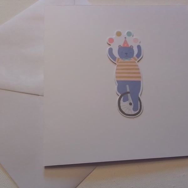 Any occasion card. Circus. Performing bear. Ref 299