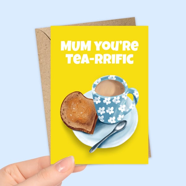 You're Tea-rrific Personalised Greeting Card