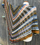 Autumn hues wool rich lace crochet triangle wrap shawl  - Image 1