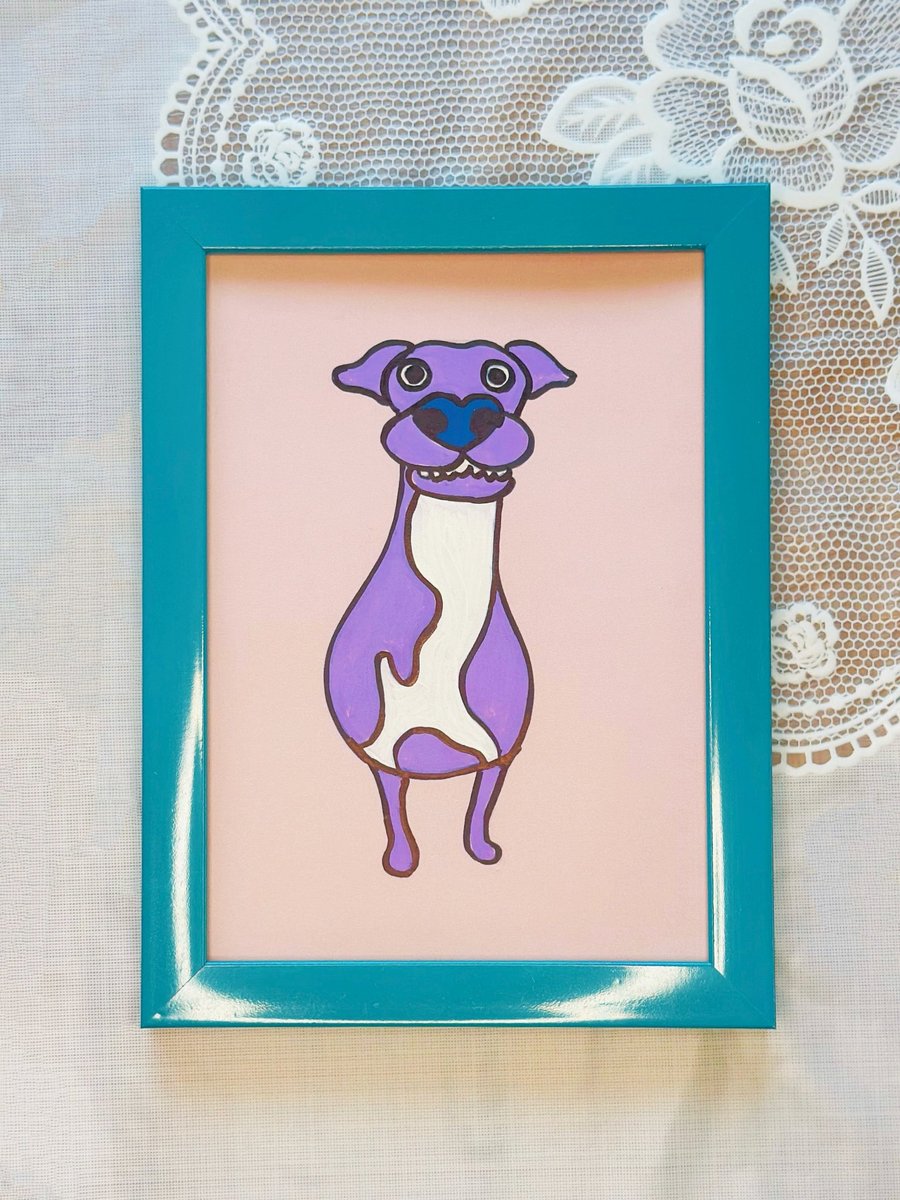 Loved Dog – 7 Inch Framed Original Pet Illusration