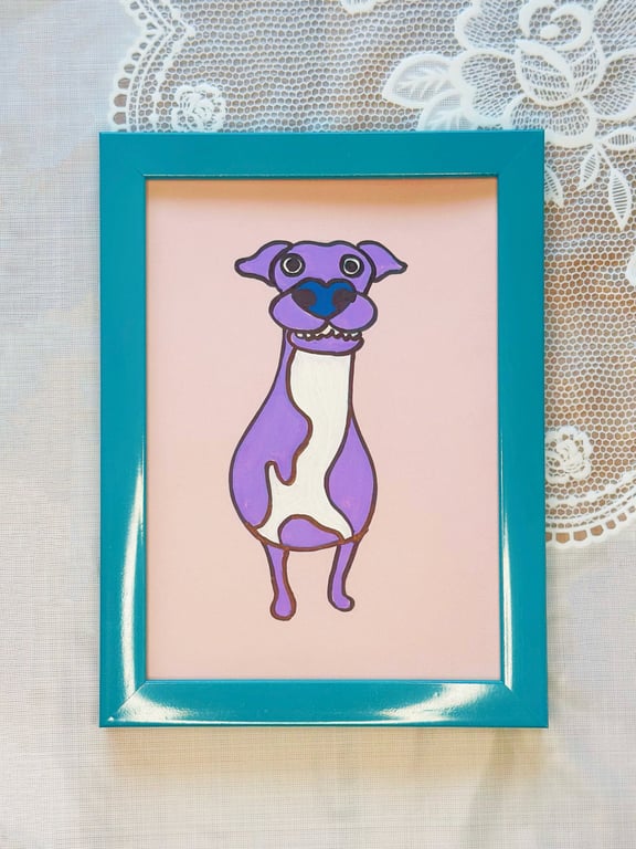 Loved Dog – 7 Inch Framed Original Pet Illusration