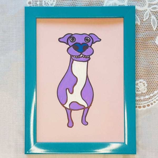 Loved Dog – 7 Inch Framed Original Pet Illusration