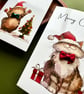Festive cat Christmas card Santa feline in hat greeting pet lover holiday wishes - Image 6