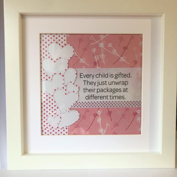 Inspirational Baby Quote Framed Art: Handmade Children's Gift