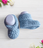 Crocheted Newborn Baby Booties in Duck Egg Blue , Baby Gift, Gender Neutral  - Image 4