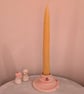 Handmade Pink Candle Holder with Tiny Robin Bird , Pottery for Christmas - Image 8