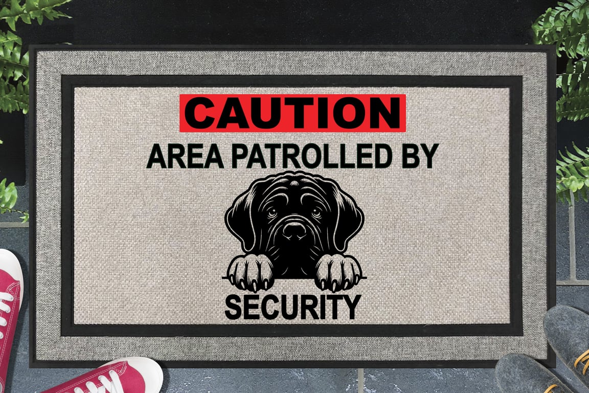 Neapolitan Mastiff Security Door Mat - All Weather Doormat - 45x70cm 