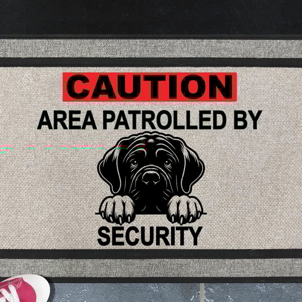Neapolitan Mastiff Security Door Mat - All Weather Doormat - 45x70cm 